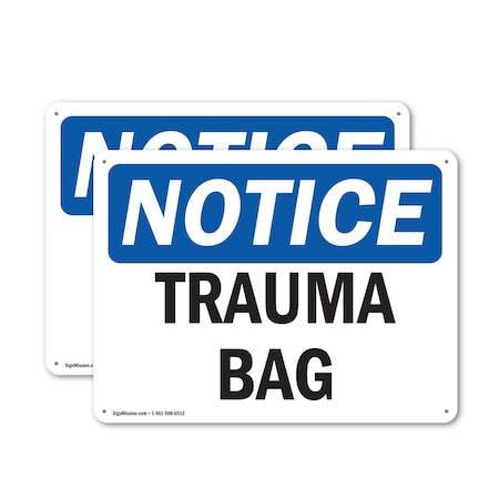 Signmission Trauma Bag, 24 in W x Rectangle, Plastic OS-2PACK-NS-P-1824-L-18727